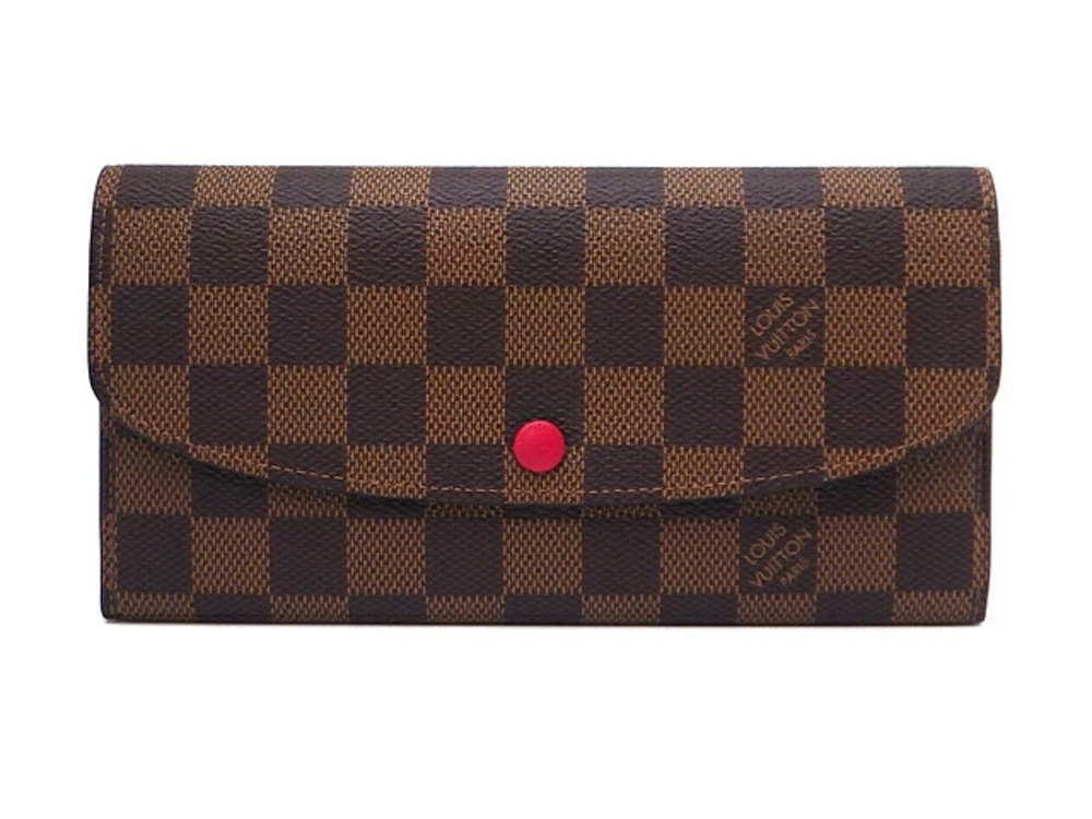 LOUIS VUITTON Wallet Accessories Long Damier Portefeuille Emilie Rouge Red